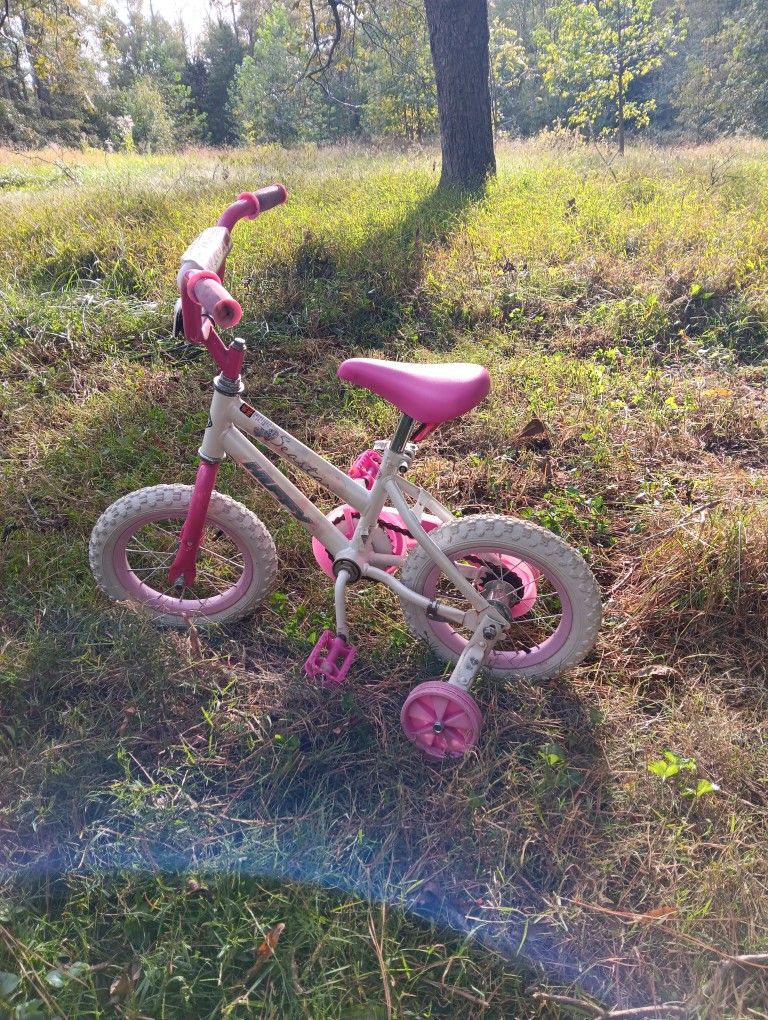 12" Girls Huffy Bike Bicycle With Training Wheels