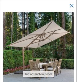 10' x 13' Wood-Look Seasons Sentry Cantilever Umbrella