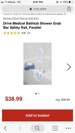 Grab bar to transfer into bathtub safely