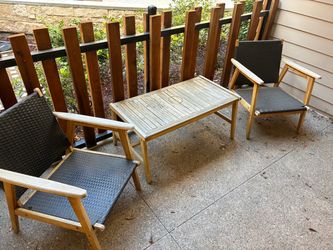 Outdoor Patio Set – 2 Chairs and Coffee Table