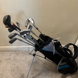 Older Lefty Assorted Golf Clubs W/ Bag