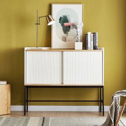 OHDOME Valkoko Sideboard Oak Veneer Console Table Stand Dresser