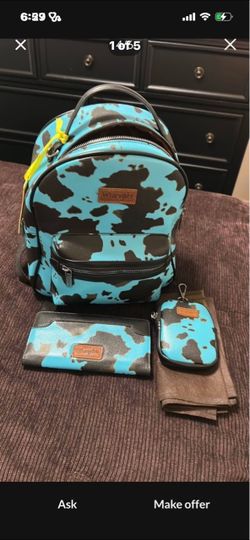 Wrangler Cow Print Backpack Set