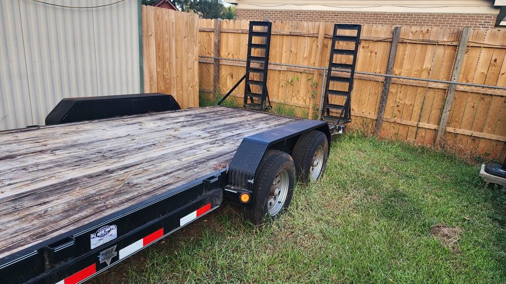 7x20 Flat Bed Car Trailer With Spare Tire