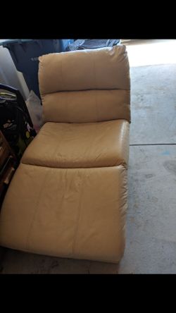 Tan leather lounger