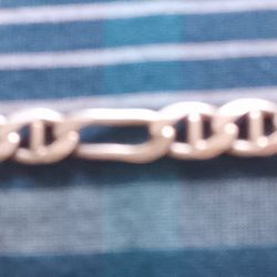 STERLING SILVER MARINER FLAT LINK BRACELET