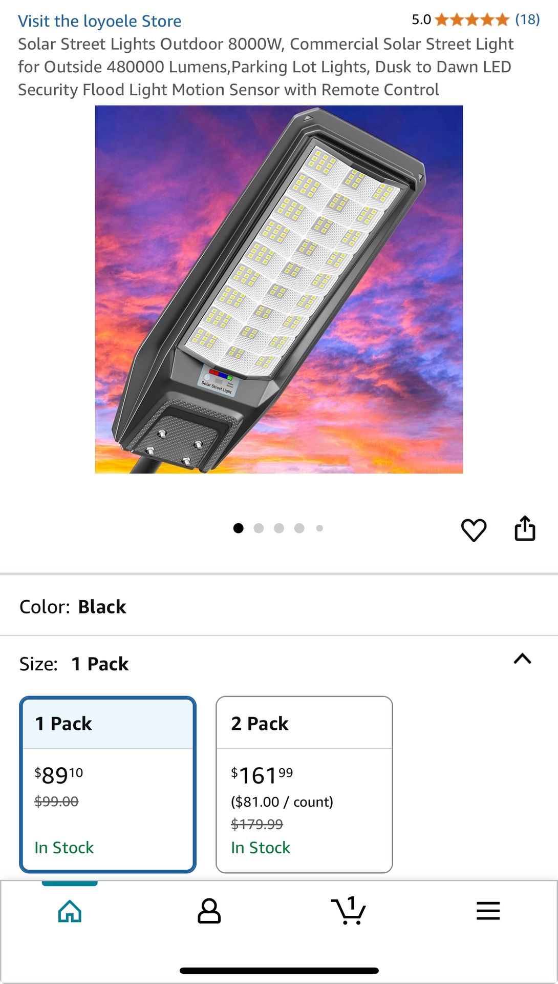 Solar Street Lights Outdoor 8000W, Commercial Solar Street Light for Outside 480000 Lumens,Parking Lot Lights, Dusk to Dawn LED Security Flood Light M