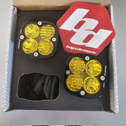 New Baja Designs Squadron Pro Amber Yellow Light Led Driving Combo With Harness And Switch And Bracket