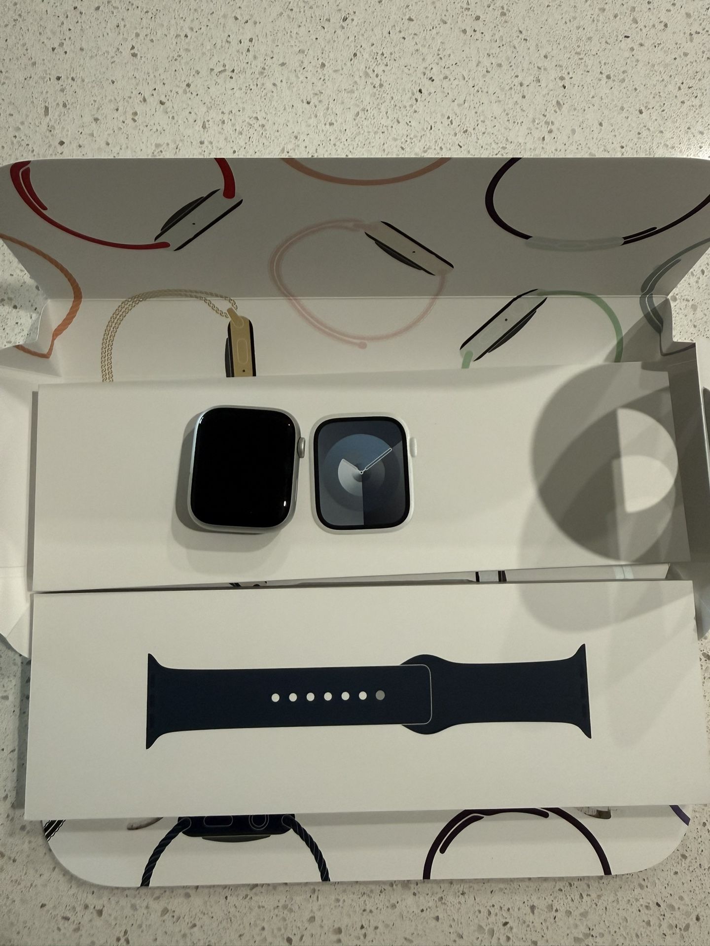 Apple Watch Series 9 45mm Silver AI Storm Blue S/M