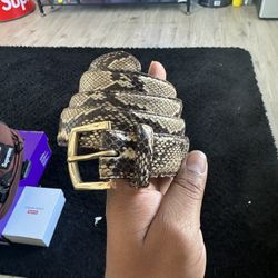Supreme faux snakeskin Belt 