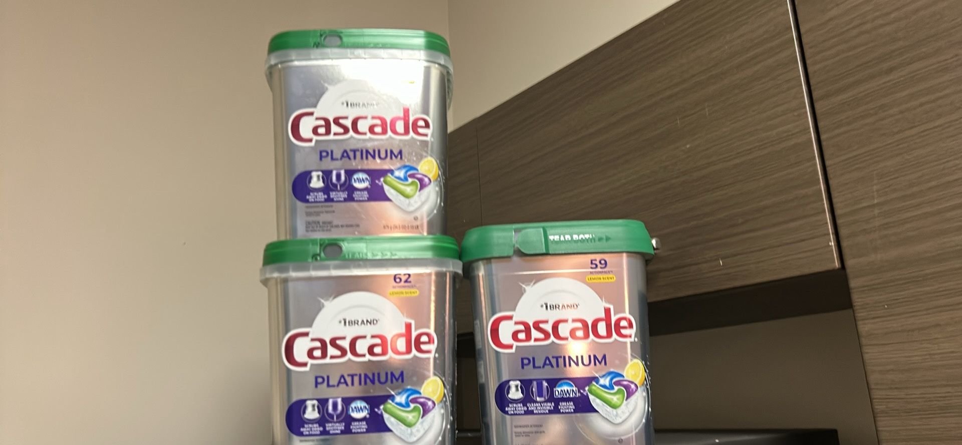 Cascade Dishwasher Pods, Platinum, Lemon