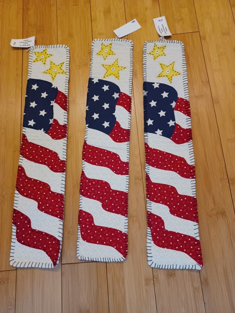 3- New Handmade Patriotic Banners