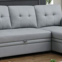 LEATHER sleeper sectional 🫶🏻🤍🖤