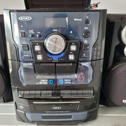 Jensen Bluetooth Turntable w/ CD Changer & Dual Cassette Deck