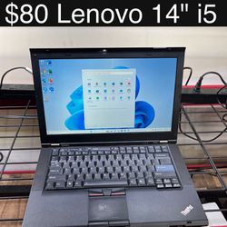 Lenovo Thinkpad Laptop 14” 6gb i5 Windows 11 Includes Charger, Good Battery