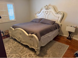 King Bed with Firm Mattress, Mirror, Dresser