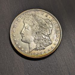1921 Morgan Silver Dollar Beautiful Uncirculated Toned Coin