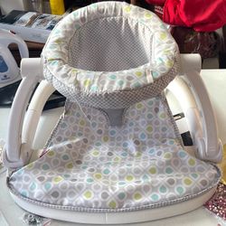 Fisher-Price Sit-Me-Up Floor Seat GGD48 Grey/Green Baby Bouncer Used
