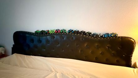 King leather bed frame