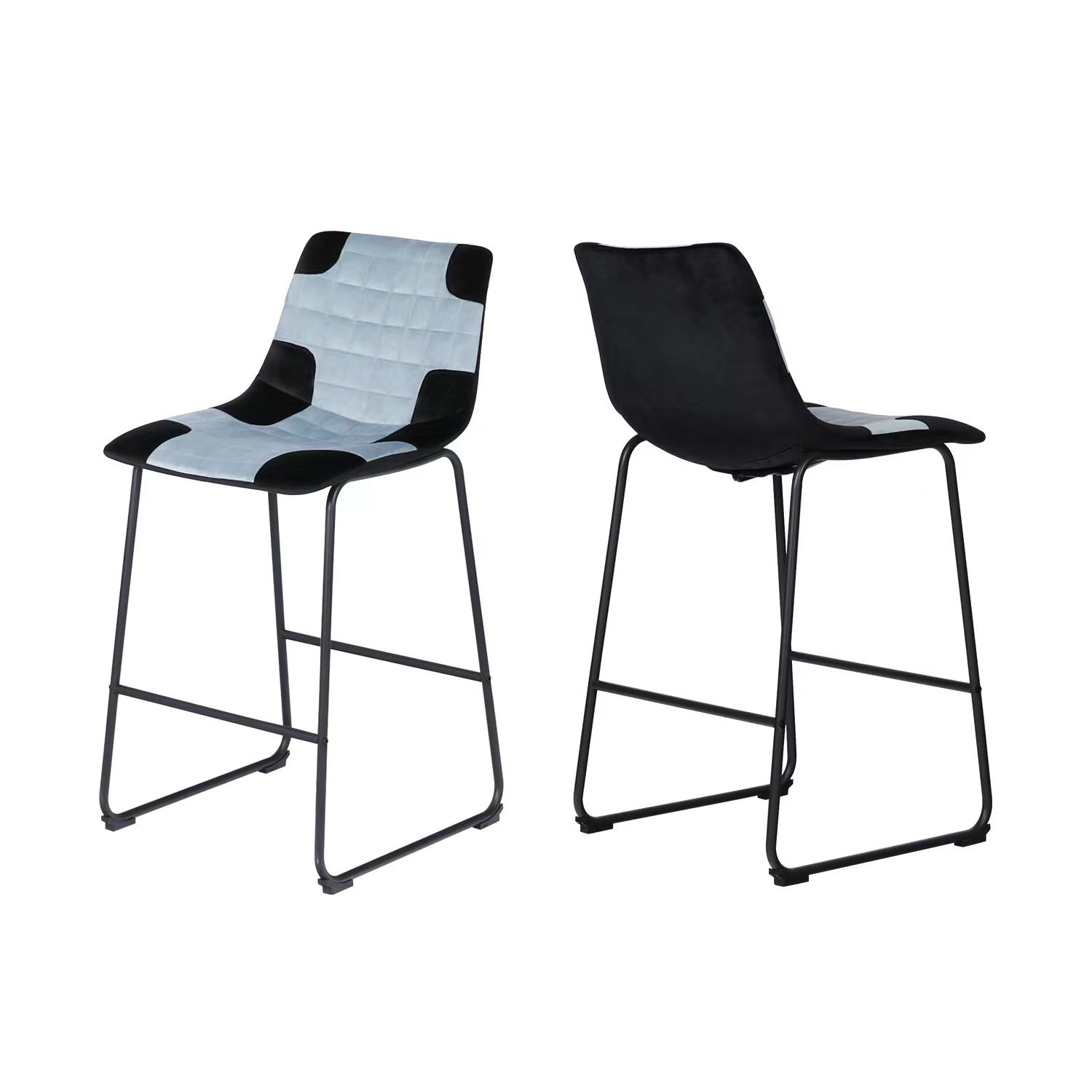New!Bar Stools Set of 2pcs Faux Suede Counter Height Bar Stools with Back for Kitchen,Dining Room and Living Room,Modern Designed Bar Chair Furniture