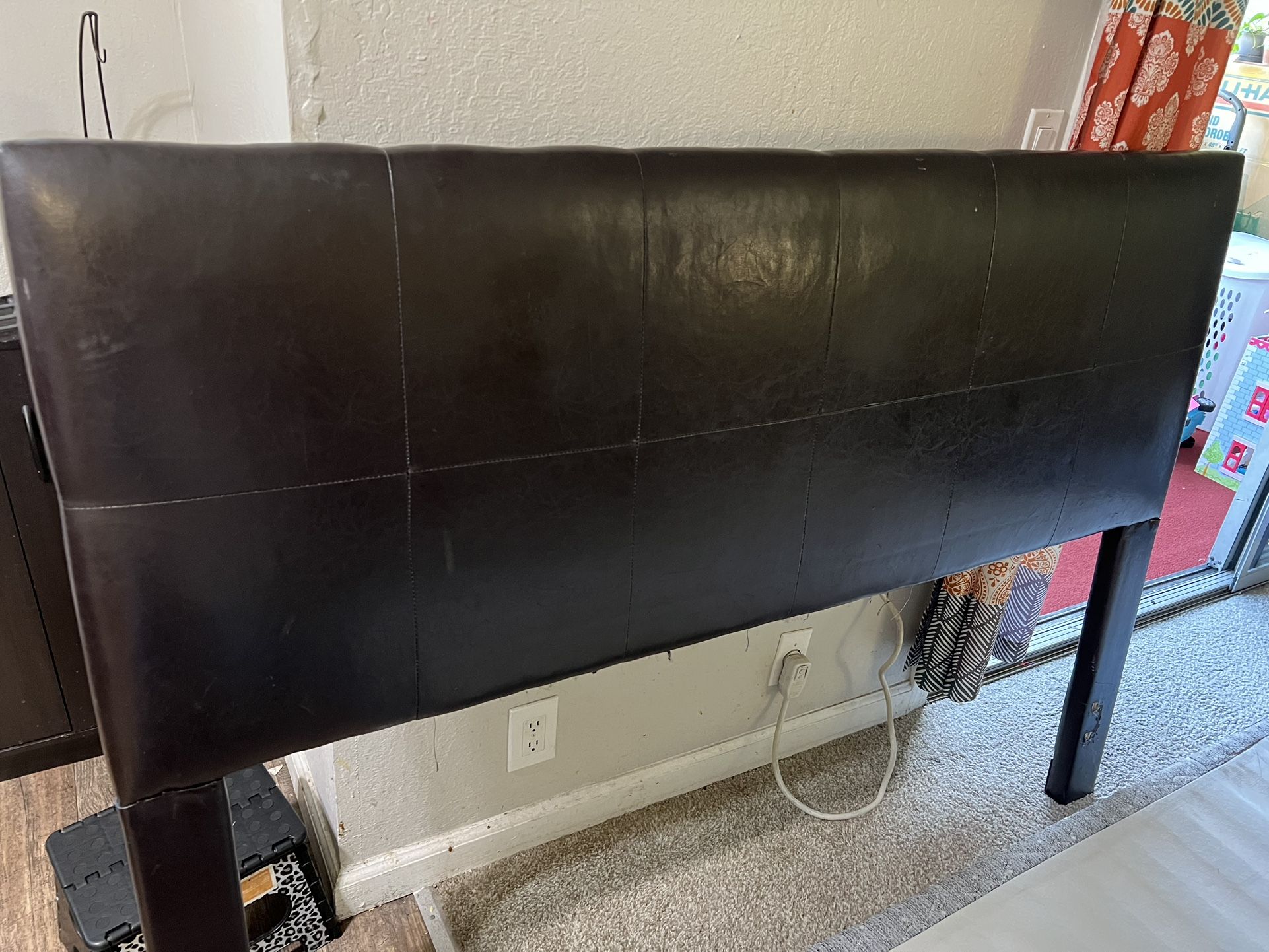 Queen Bed With Box Spring, Metal Frame And Headboard