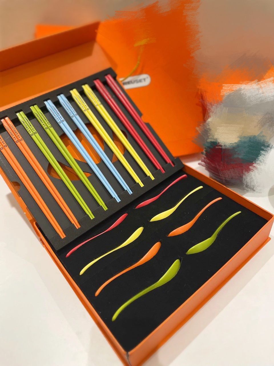 LE CREUSET Ceramic chopsticks + spoon 10 set NEW