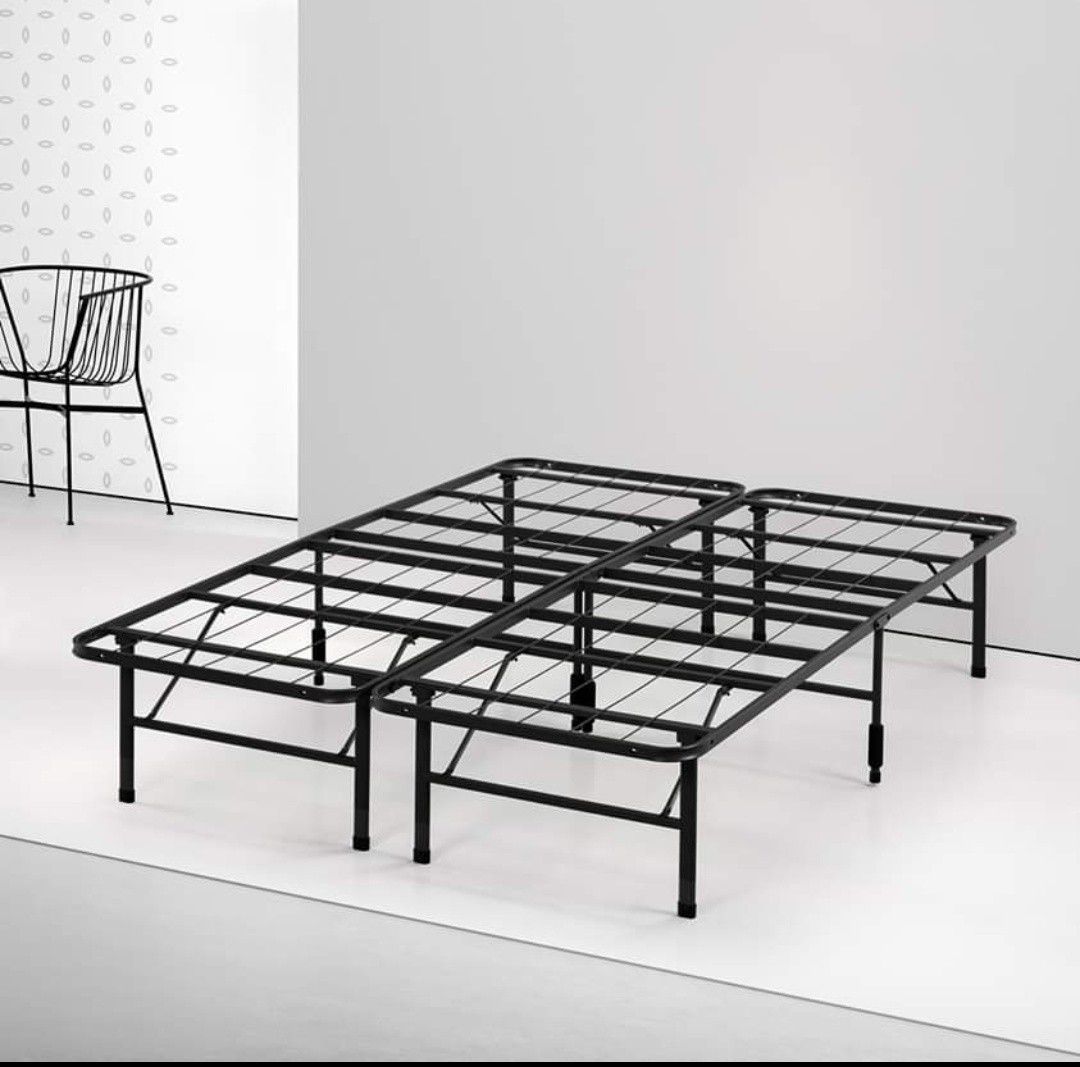 Spa Sensations by Zinus Steel SmartBase Bed Frame, Black, Full