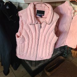 Vest, Pink Coat, Black Columbia Coat and, Black  Time True Coat