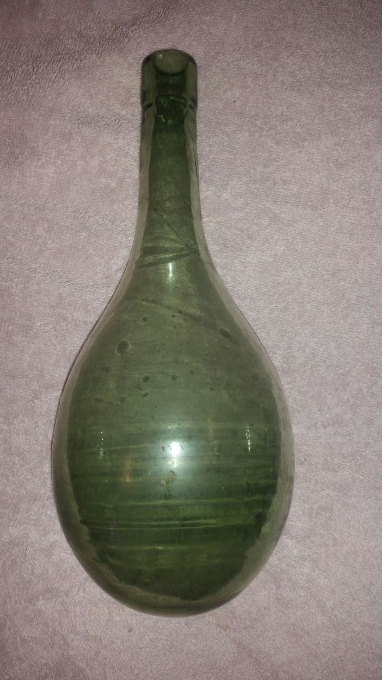Antique Glass Wine Bottle