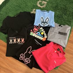 PSYCHO BUNNY / BOSS - 7 Pack Tee Bundle - XL - PreOwned -