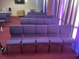 Item: Advantage Eggplant Church Chair 18.5 in. Wide Unit