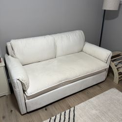 Queen Pull Out Sofa Bed, Velvet Convertible Sleeper Loveseat Sofa with Side Storage, Comfy Cloud Futon Couch Pullout Couch Bed