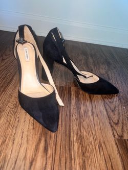 Alex Marie Black Suede Slingback Heels