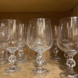 Vintage Crystal Wine Goblets