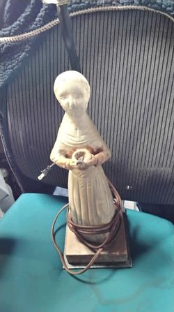 Figural Vintage Lampwith Monk Like Figure