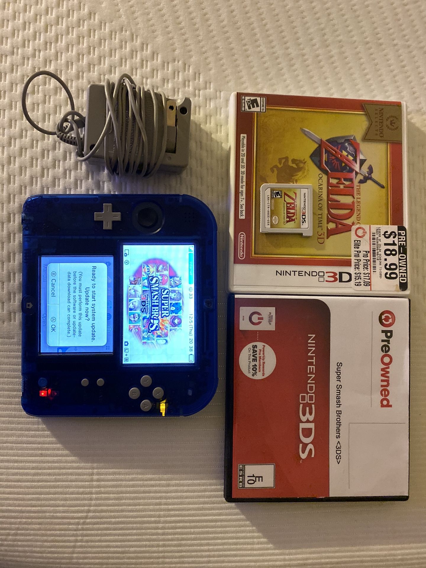 NINTENDO 2DS WITH TWO GAMES; FOR SALE