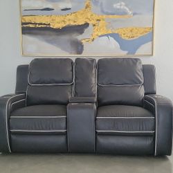 Leather Sofa  Electric Recliner Double Chair