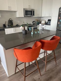 26” Counter Stool Kitchen Chairs (Set of 2). Terra Color