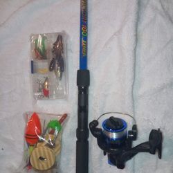 Extendable 6-ft Fishing Pole With Fishing Accessory Kit