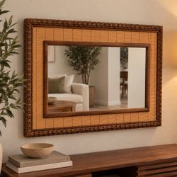 Vintage Bamboo Mirror 