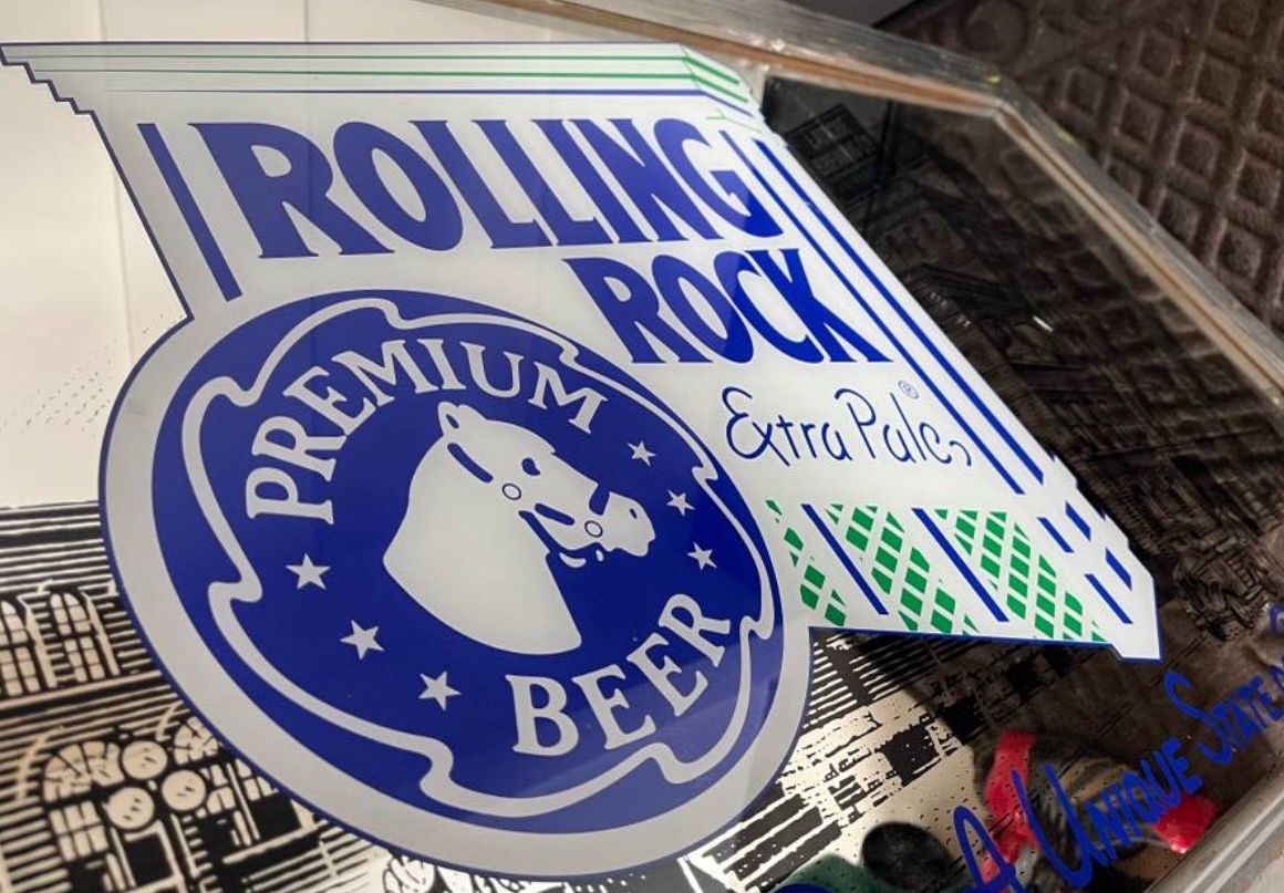 48” Rolling Rock Beer Brewery Mirror Bar Sign