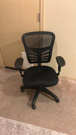 Office Computer Desk Back Support Rolling Chair - Black for School/Study/Work/Gaming