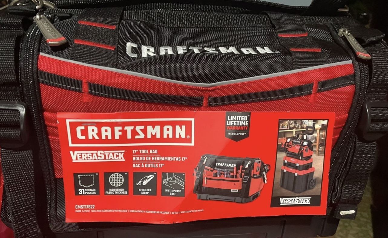 Craftsman Versastack 8.5 in. W X 13.5 in. H Polyester Tool Bag 31 pocket Black/Red 1 pc