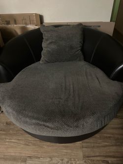 Black and Grey Swivel Cuddle Chair