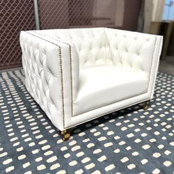 Tufted White Sofa Chair NEW Wayfair 