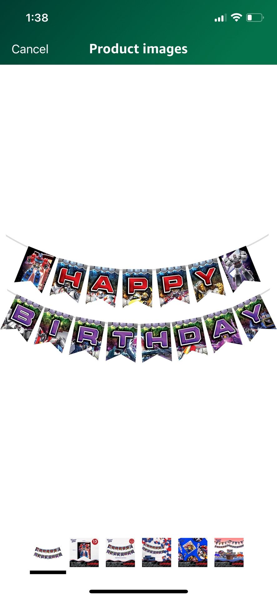 Transformers Birthday Banner