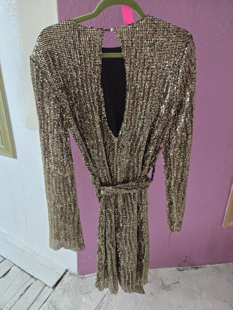 Sequined Gold Dress.  Brand New 