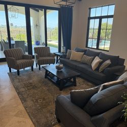 Living Room Couch Set With Pillows And Tables