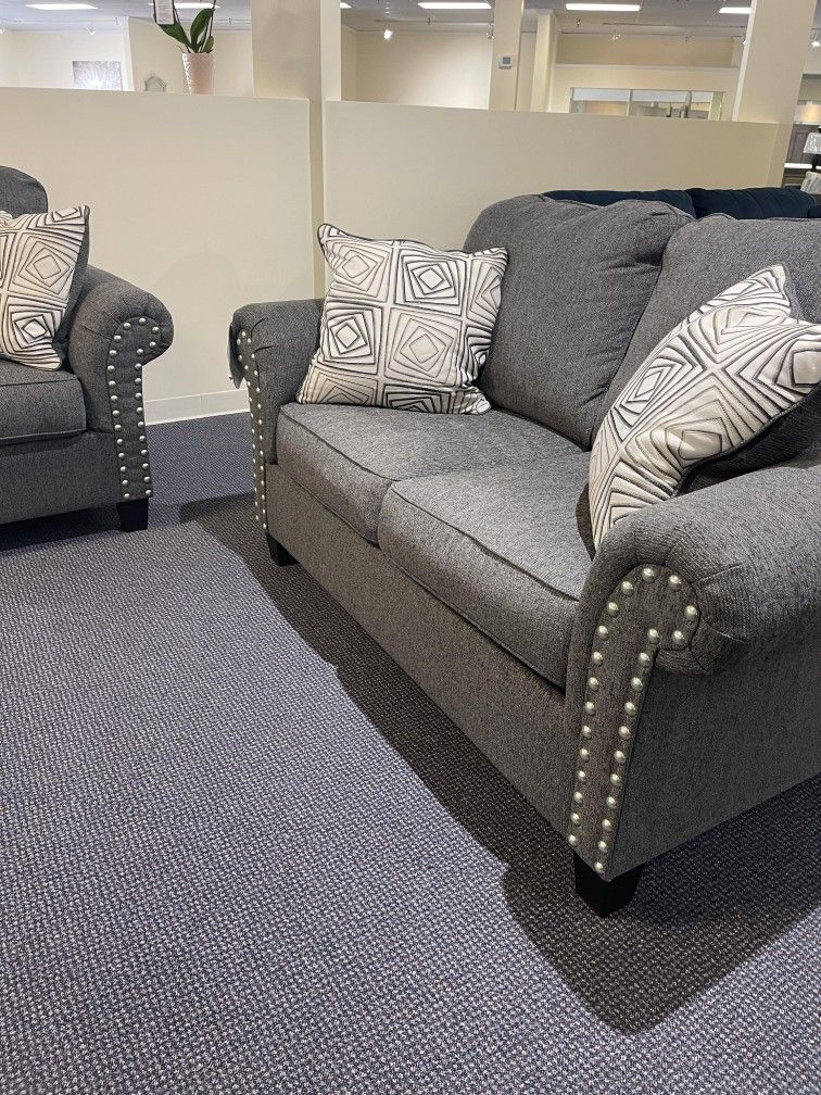 Agleno charcoal online sofa & loveseat