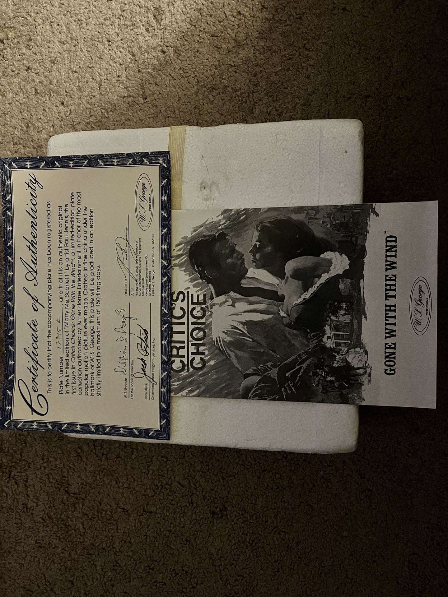 Gone With The Wind Plate. Marry Me Scarlett